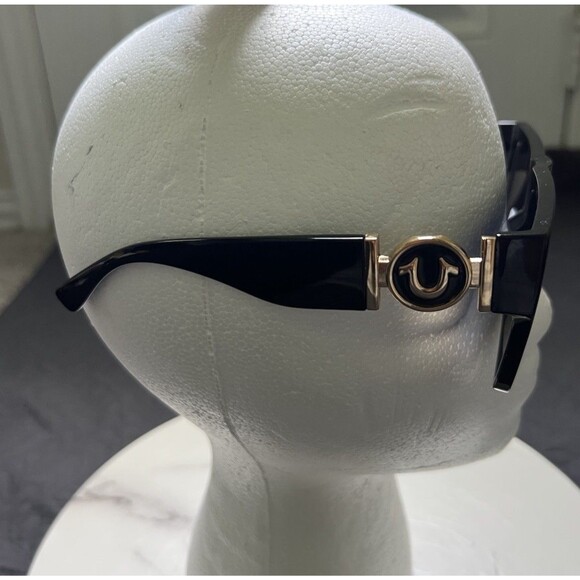 NWT Womens True Religion Sunglasses TRM1784X Black/Gold Reflectiv Oversized $90 main image 6